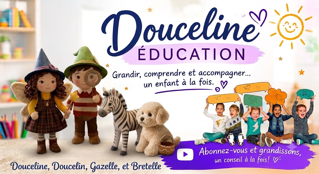 Douceline, Doucelin, Gazelle et Bretelle, les personnages de Douceline Éducation
